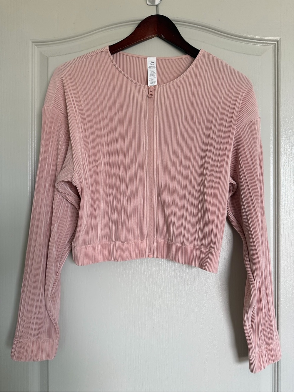 Cropped Micro Plisse Jacket - Pink Quartz